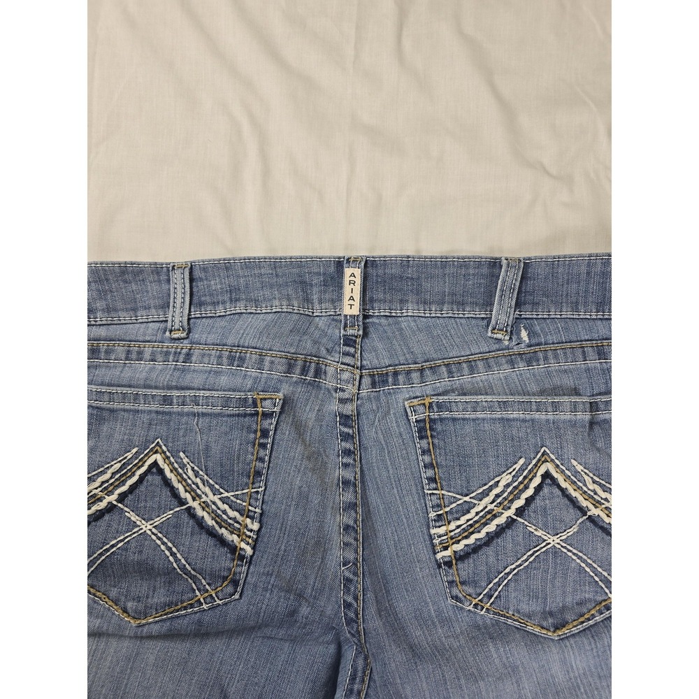 Ariat REAL Jeans Womens 33L Blue Mid Rise Bootcut Embroidered Denim Western - Picture 13 of 14